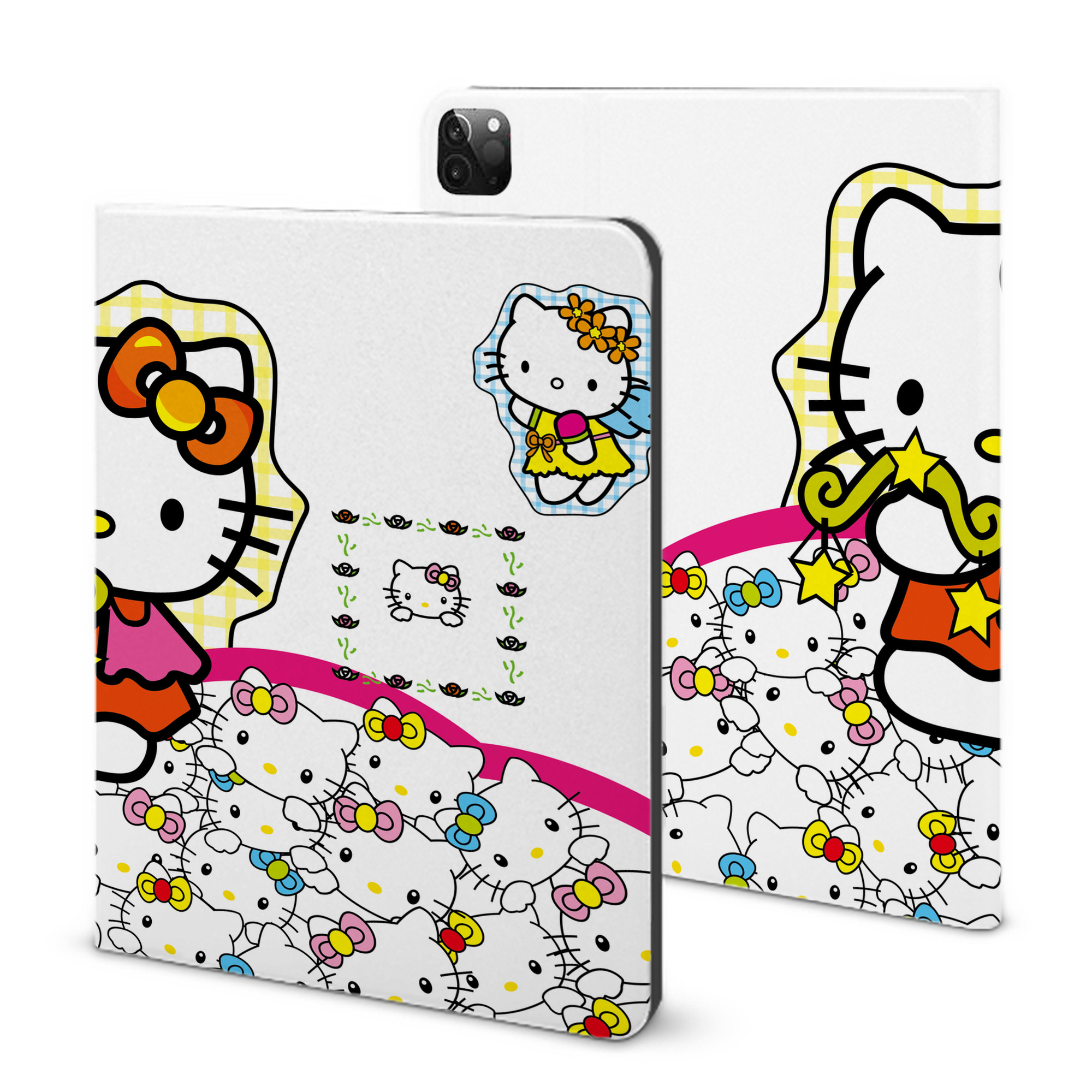 （画像用） Hello Kitty ハローキティ IPadケース ペンホルダー付き ブックスタイルデザイン